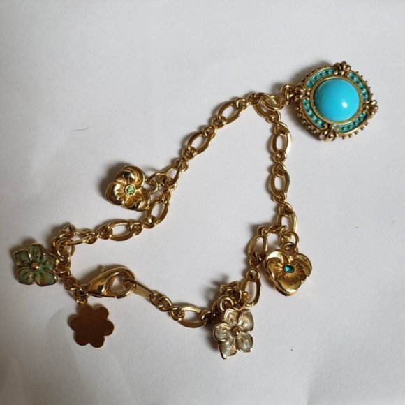 Joan Rivers Gold Pansy Charm Bracelet - Reversible - Picture 2 of 7